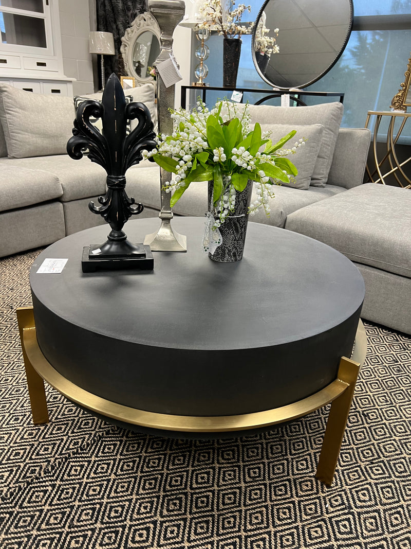 Black Concrete Coating/ Stainless Steel Coffee Table
