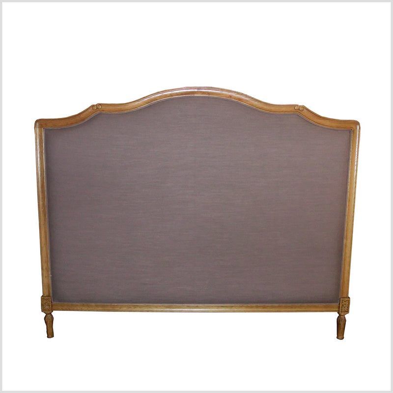 Queen/ Linen Headboard in Oak Wood frame