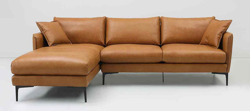 Como Top Grain Leather Left-Facing Sectional