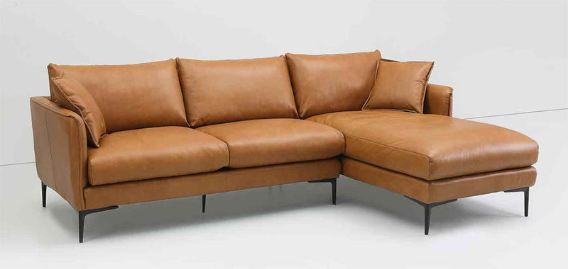Como Top Grain Leather Right-Facing Sectional