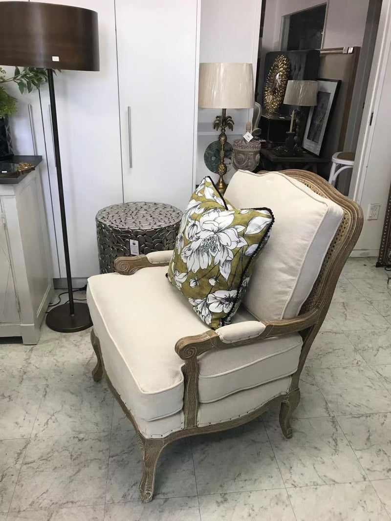 SASHA French Style OAK Bergere Arm chair/ Rattan/ Natural