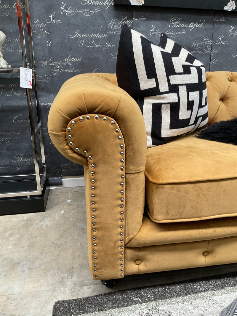 Chesterfield Sofa 2 Seater Mustard velvet