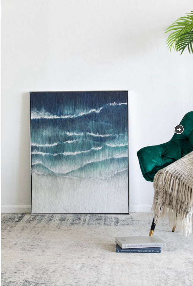 Ocean Wave II Framed Gesso Wall Art 102x82