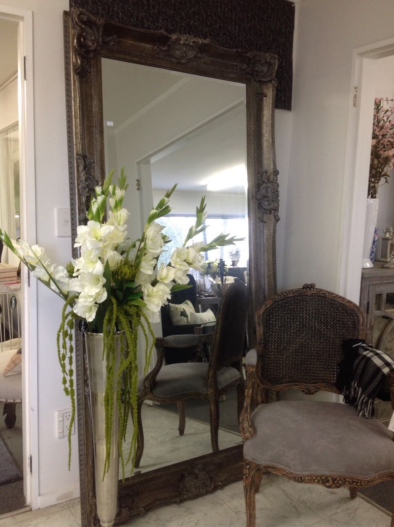Aluminium Silver Tall Flower Vase Large