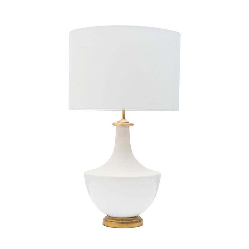 Ceramic Table Lamp w/ Linen Shade, Cream