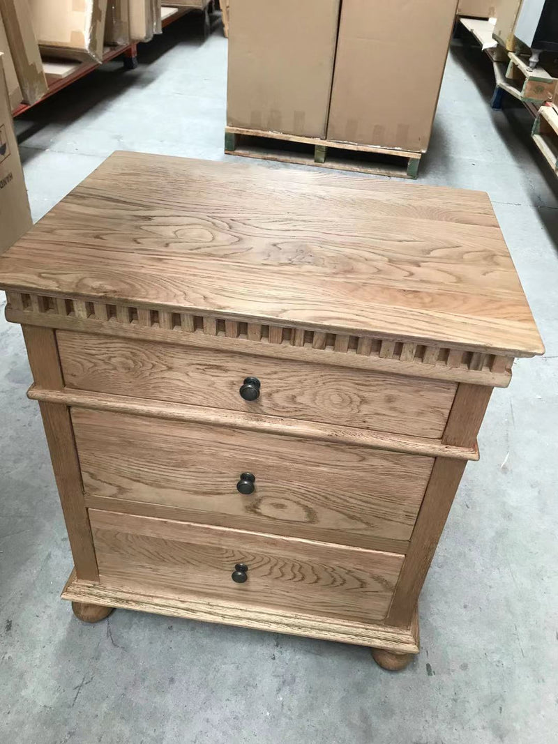 Maison French Country OAK Large 3 Drawers Bed side  Natural Matt