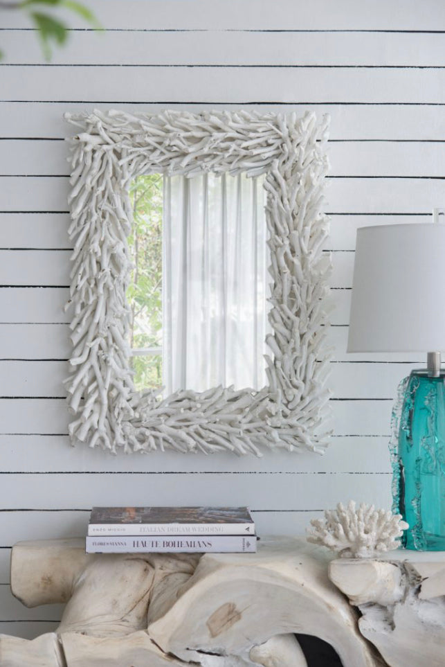 Natural-inspired Wood rectangular Mirror
