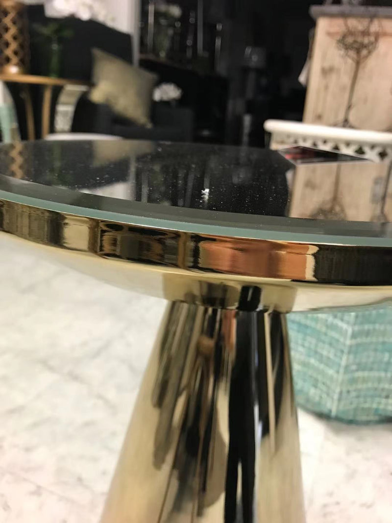Armory Light Gold mirror Top Side Table
