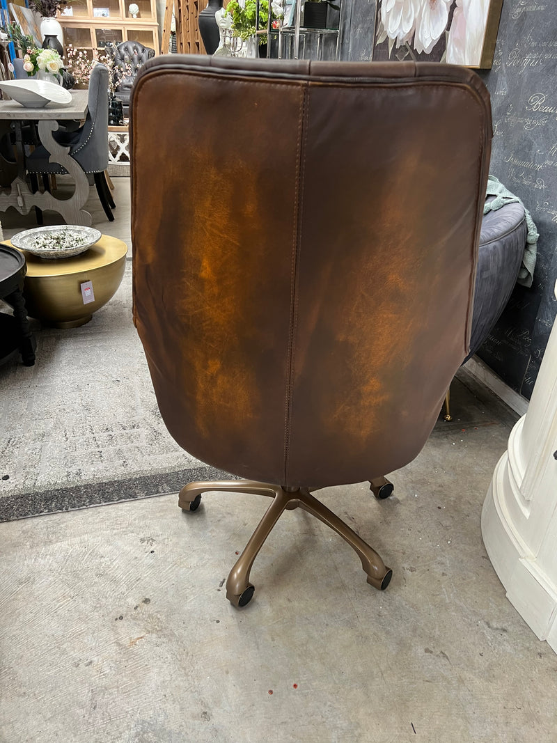 Clearance! HALF PRICE /Full Grain Leather office Chair- Rotten Brown