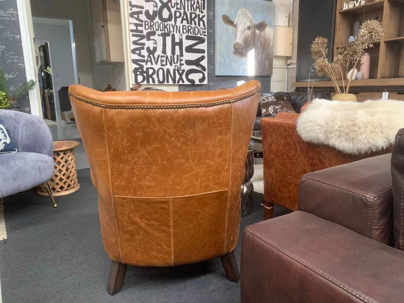 PROFESSOR'S LEATHER SETTEE /Tan