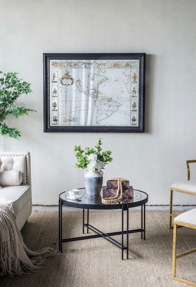 Mirrored Wall Art -World Map/120x93cm