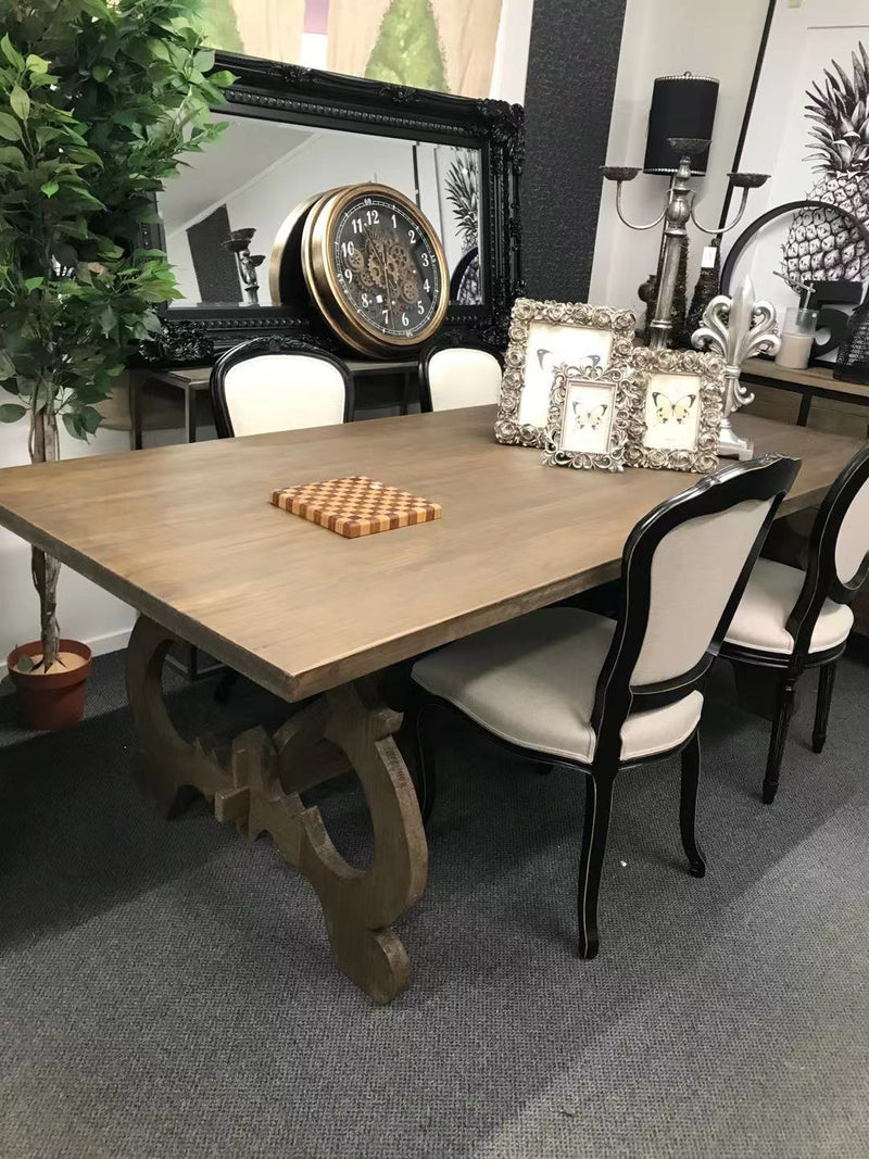 NANTES FRENCH COUNTRY WOOD DINING TABLE-NATURAL