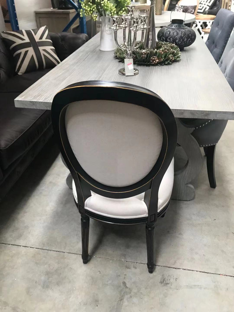 Nantes French Country  2.2m Wood Dining Table- Mud Grey