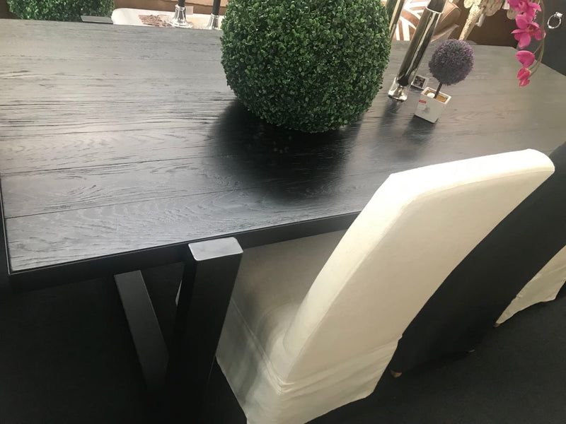 2.6m Oak Wood Dining Table