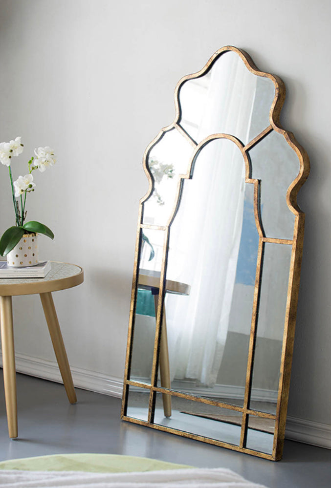 Gold Metal Garden Mirror