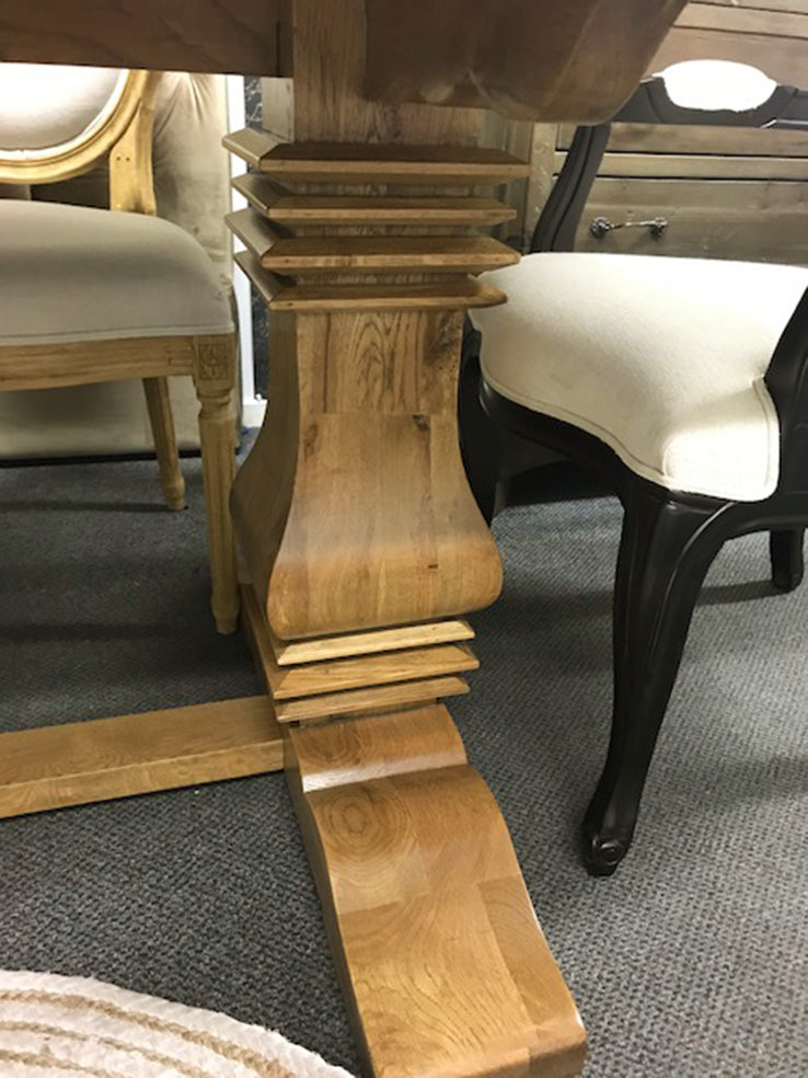 1.8m Oak Wood Trestle Dining Table