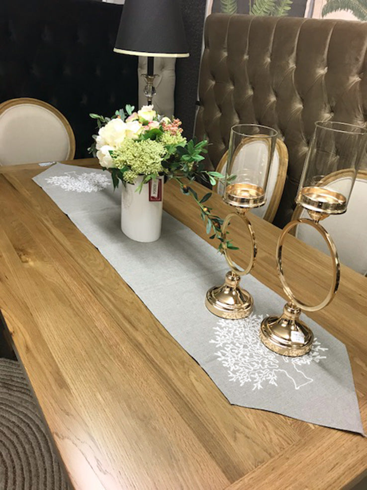 1.8m Oak Wood Trestle Dining Table