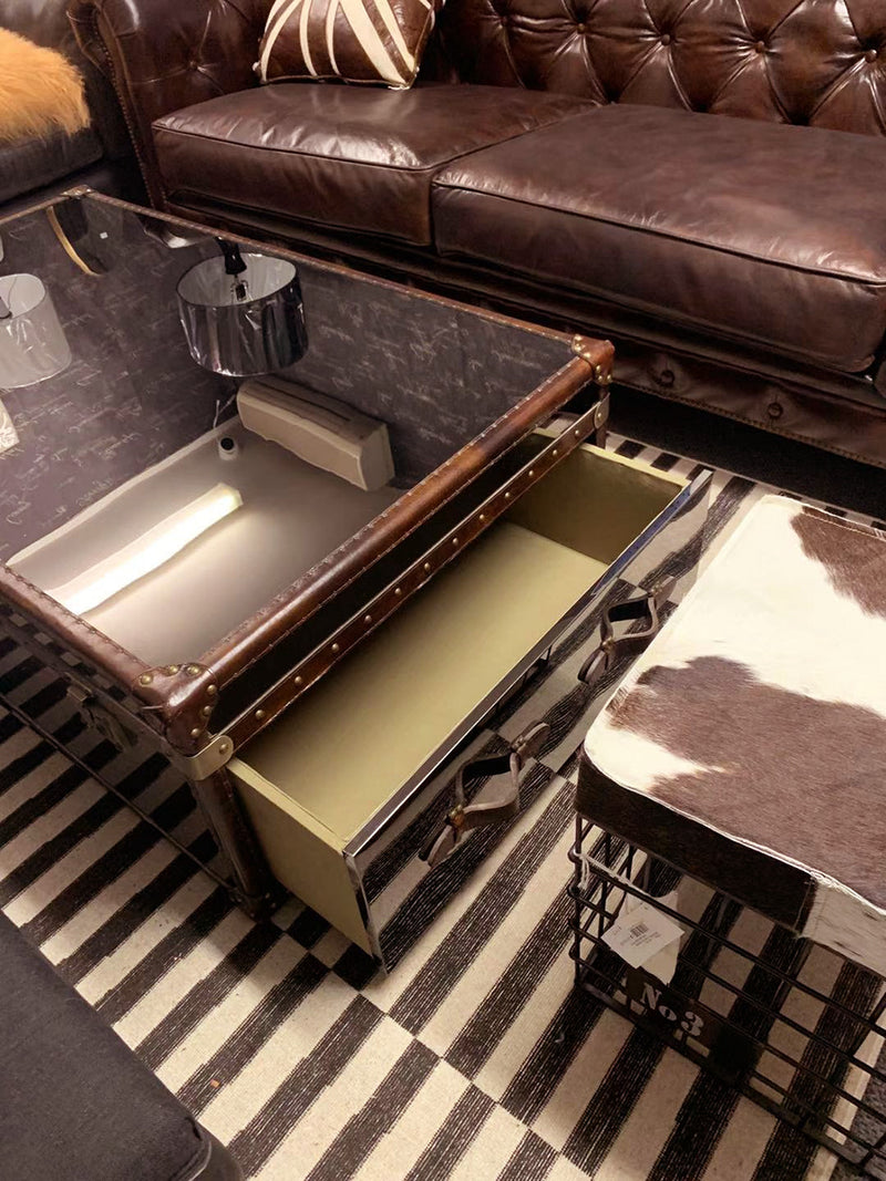 Industial Mirror side Coffee Table