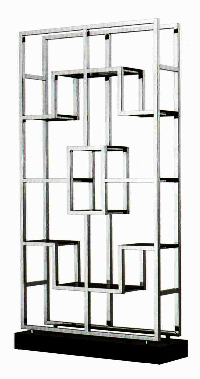 Modern Classic Clear Glass Stainless Steel Display Shelf