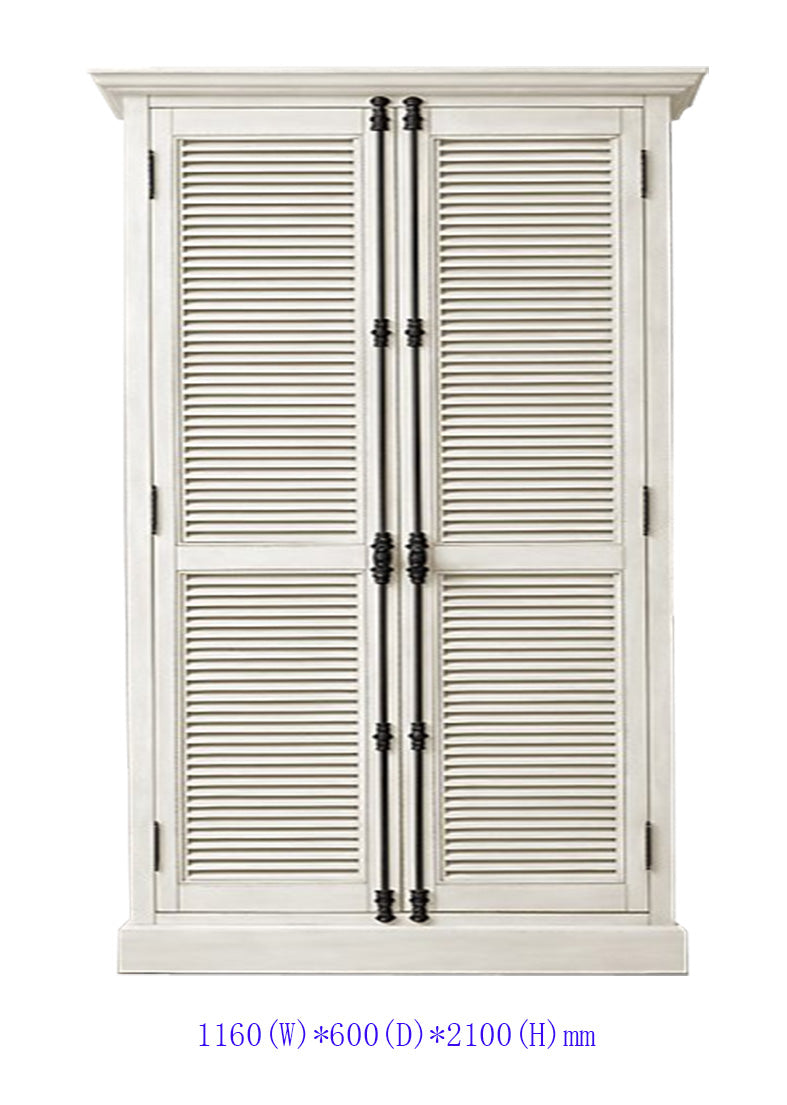 SHUTTER DOUBLE-DOOR CABINET in white color
