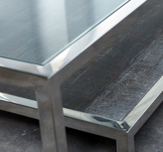 TETRIS COFFEETABLE WITH STAINLESS STEEL BASE