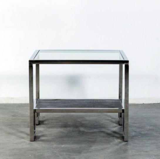 TETRIS SIDE TABLE WITH STAINLESS STEEL BASE