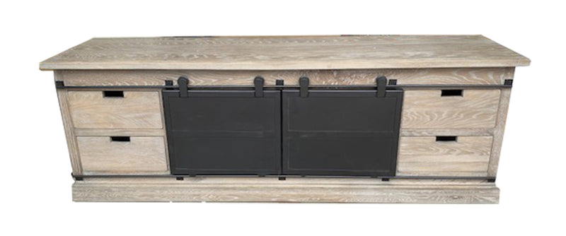 Industrial  Media/TV Table in Oak wood