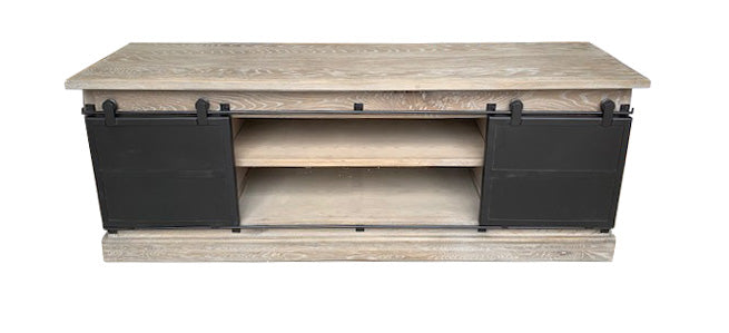 Industrial  Media/TV Table in Oak wood