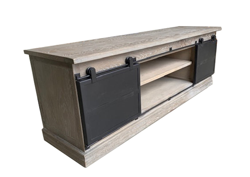 Industrial  Media/TV Table in Oak wood