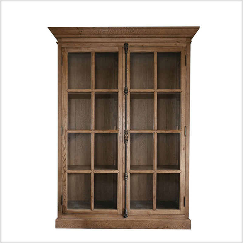 FRENCH CASEMENT DOUBLE-DOOR CABINET OAK