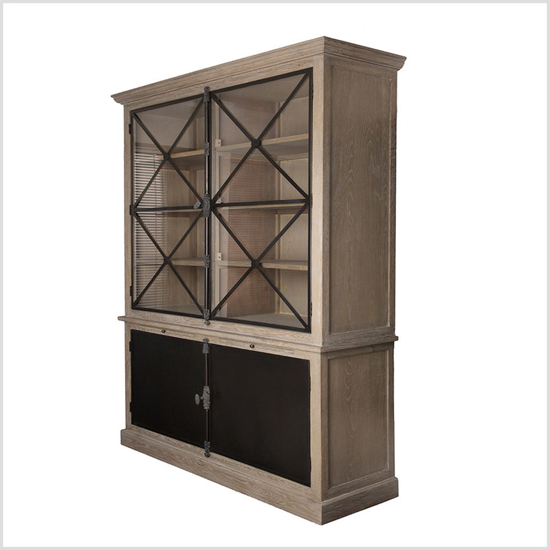 Eastlake French Country Solid Oak GrayWash Cabinet