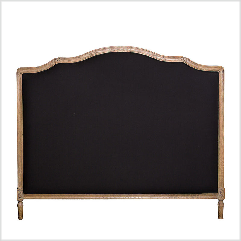 Queen/ Linen Headboard in Oak Wood frame